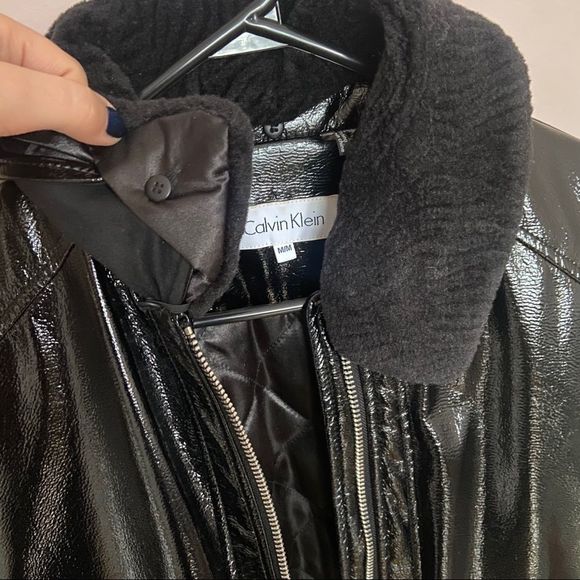 Calvin Klein women faux leather jacket size M - Picture 3 of 7
